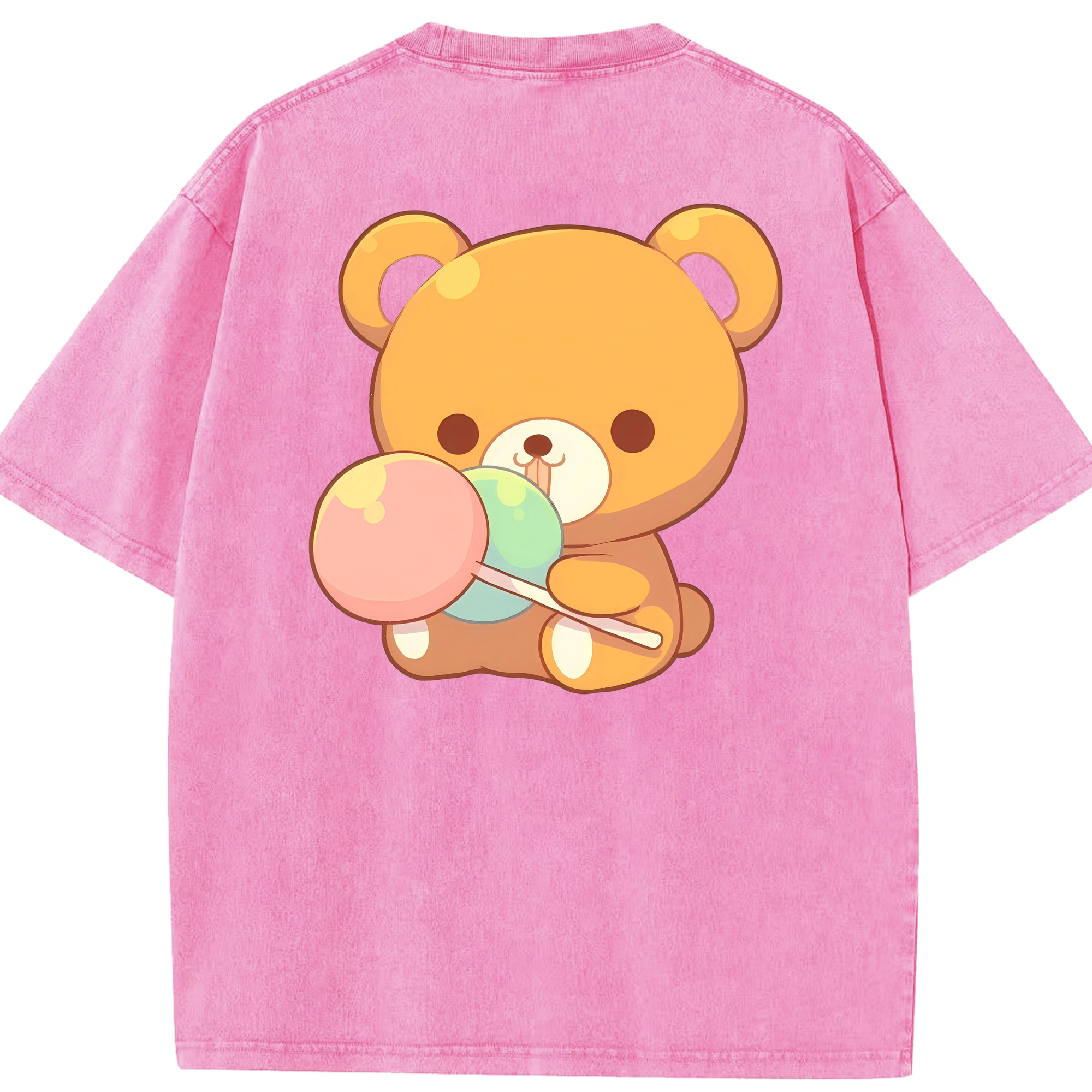 （画像用） リラックマ リラックマ キイロイトリ Rilakkuma Korilakkuma Kiiroitori 綿100% ヴィンテージ風 半袖Tシャツ（背面プリント）